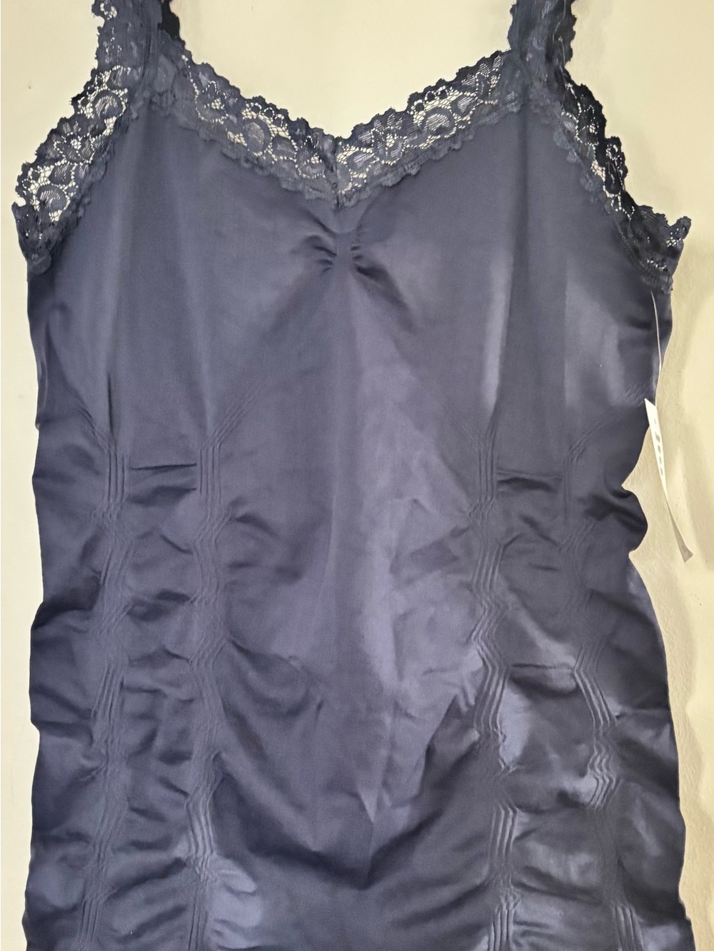 Ricki's Navy Lace-Trim Satin Slip size L NWT